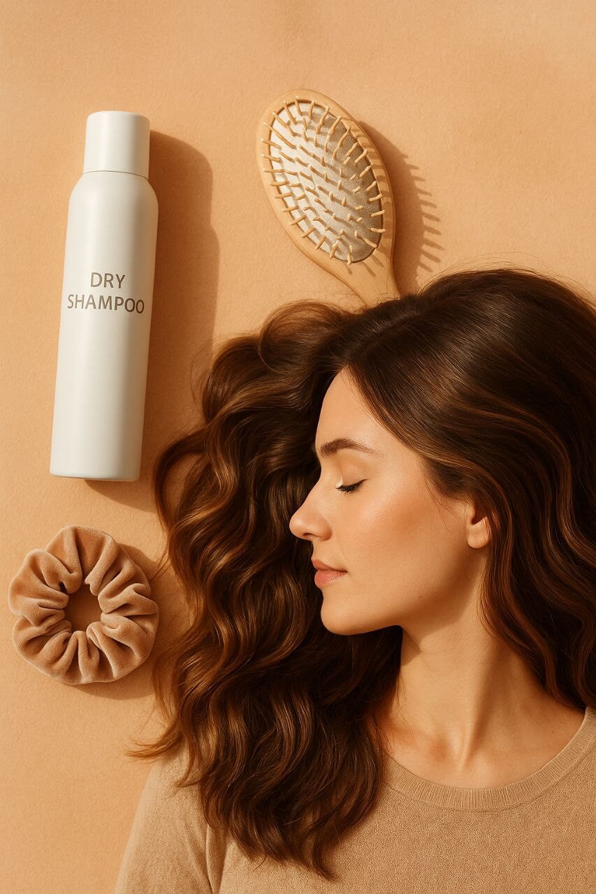 Woman with gorgeous 2nd-day hair styled without washing.