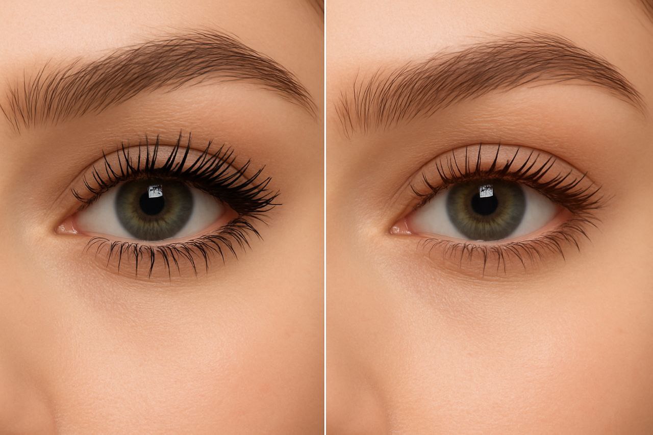 Brown vs black mascara comparison