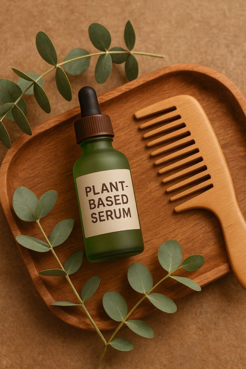 Clean beauty hair serum with natural ingredients."*