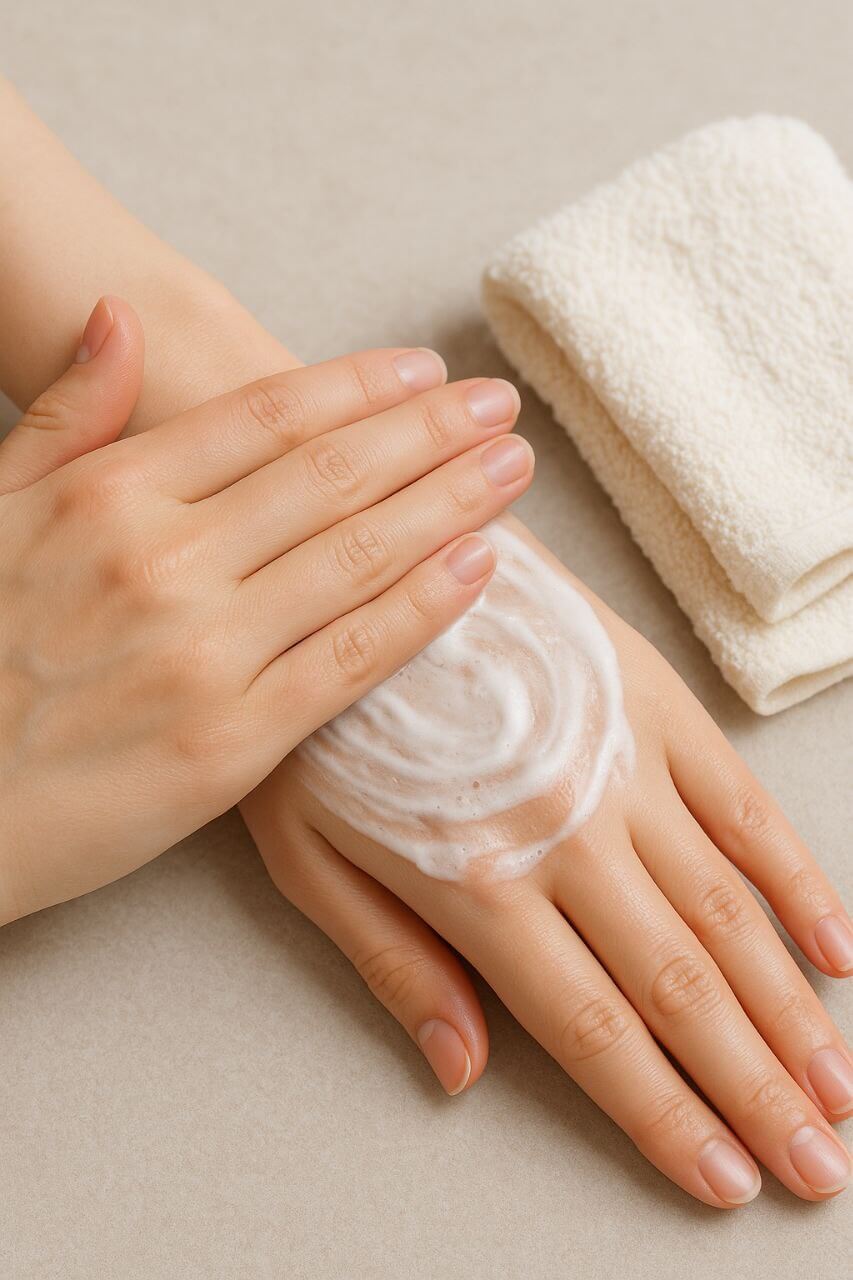 "How to gently cleanse for glazed donut skin."