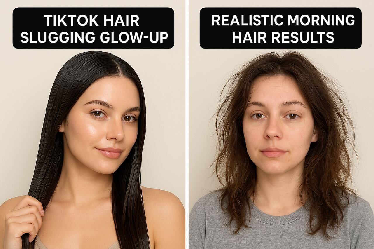 TikTok hair slugging expectation vs reality"