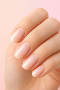 "Healthy, strong female nails, concept for strengthening brittle nails without biotin"