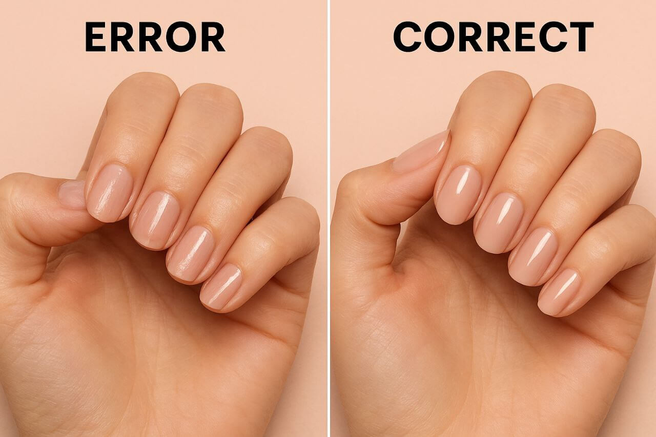 Nude nail polish mistakes and correct application