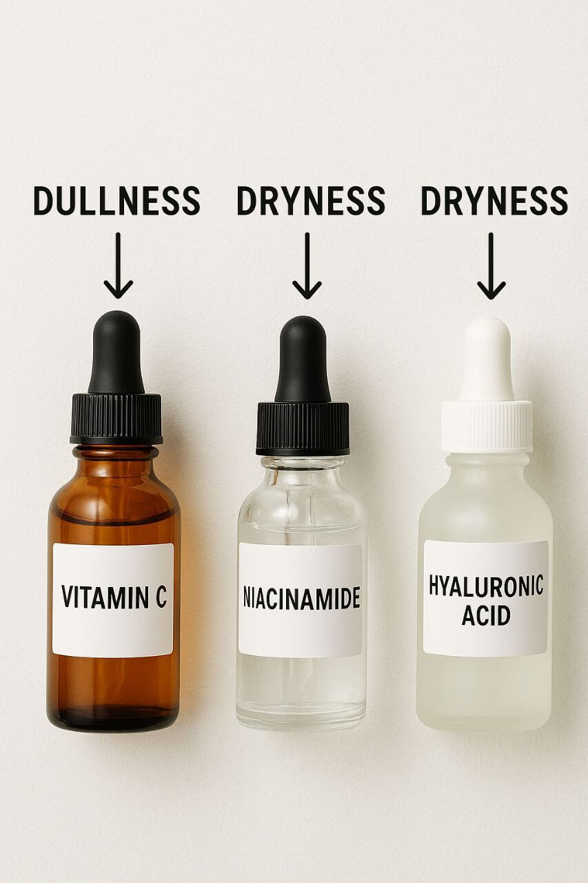 Choosing the right serum for glazed donut skin."