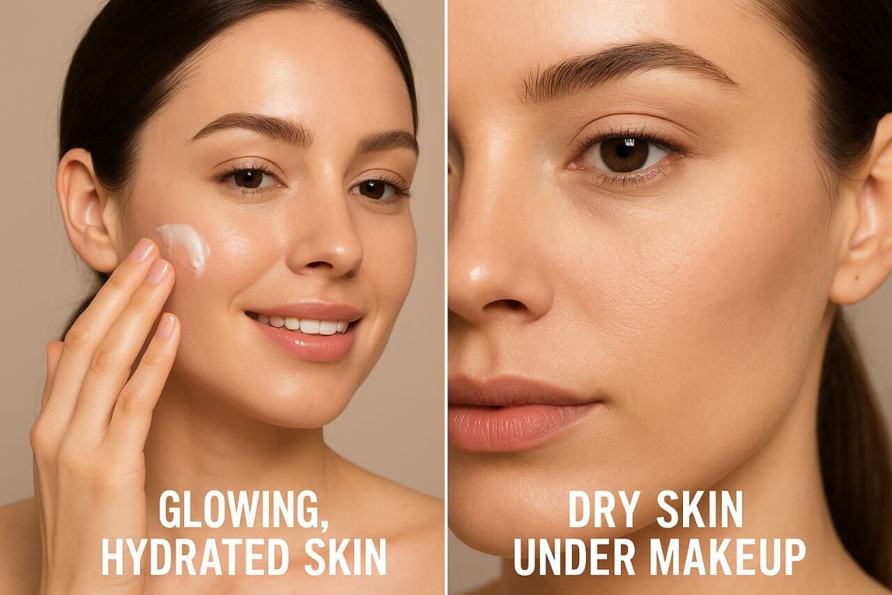 Skincare preparation for smooth makeup application