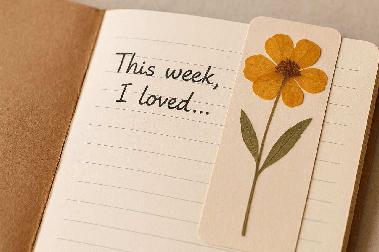 Sunday evening gratitude journaling practice."