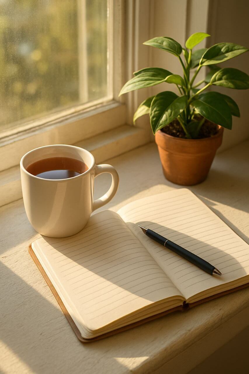 Self-Care Sunday Routine Ideas
Journaling and tea for a mindful Sunday morning."